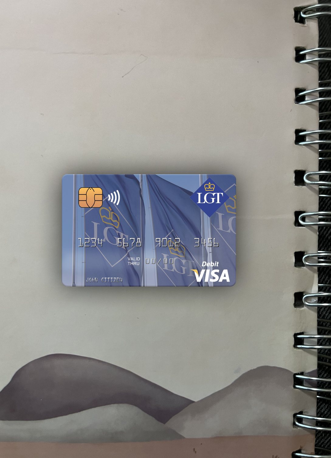 Download Liechtenstein LGT Bank visa debit card photolook front Photoshop template